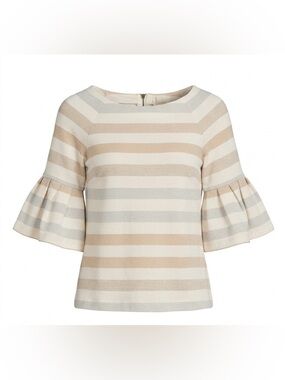 Maeve Helsa Cotton Spandex Sparkle Metallic Bell Sleeve Top Size M